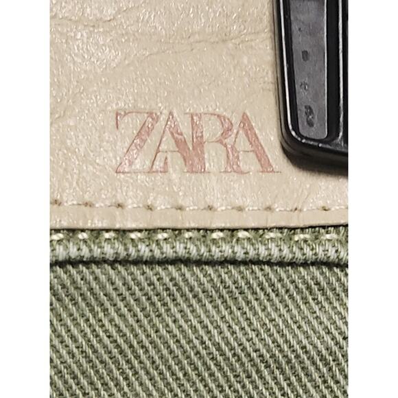 Zara Mini Skirt Kids 13-14 NWOT Olive/Green Denim - Picture 4 of 11